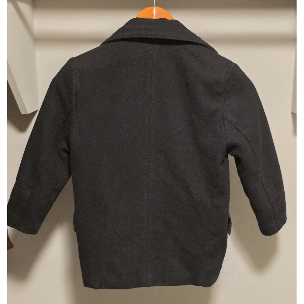 Gap Kids Black Wool Peacoat Jacket Double Breasted Warm Winter Coat Small 6-7